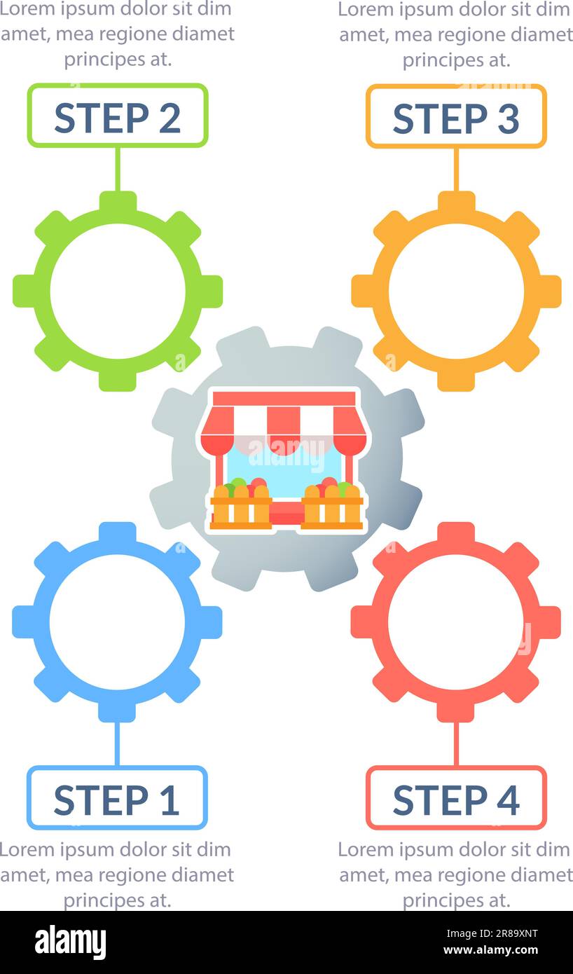 Selling goods and store keeping infographic chart design template Stock