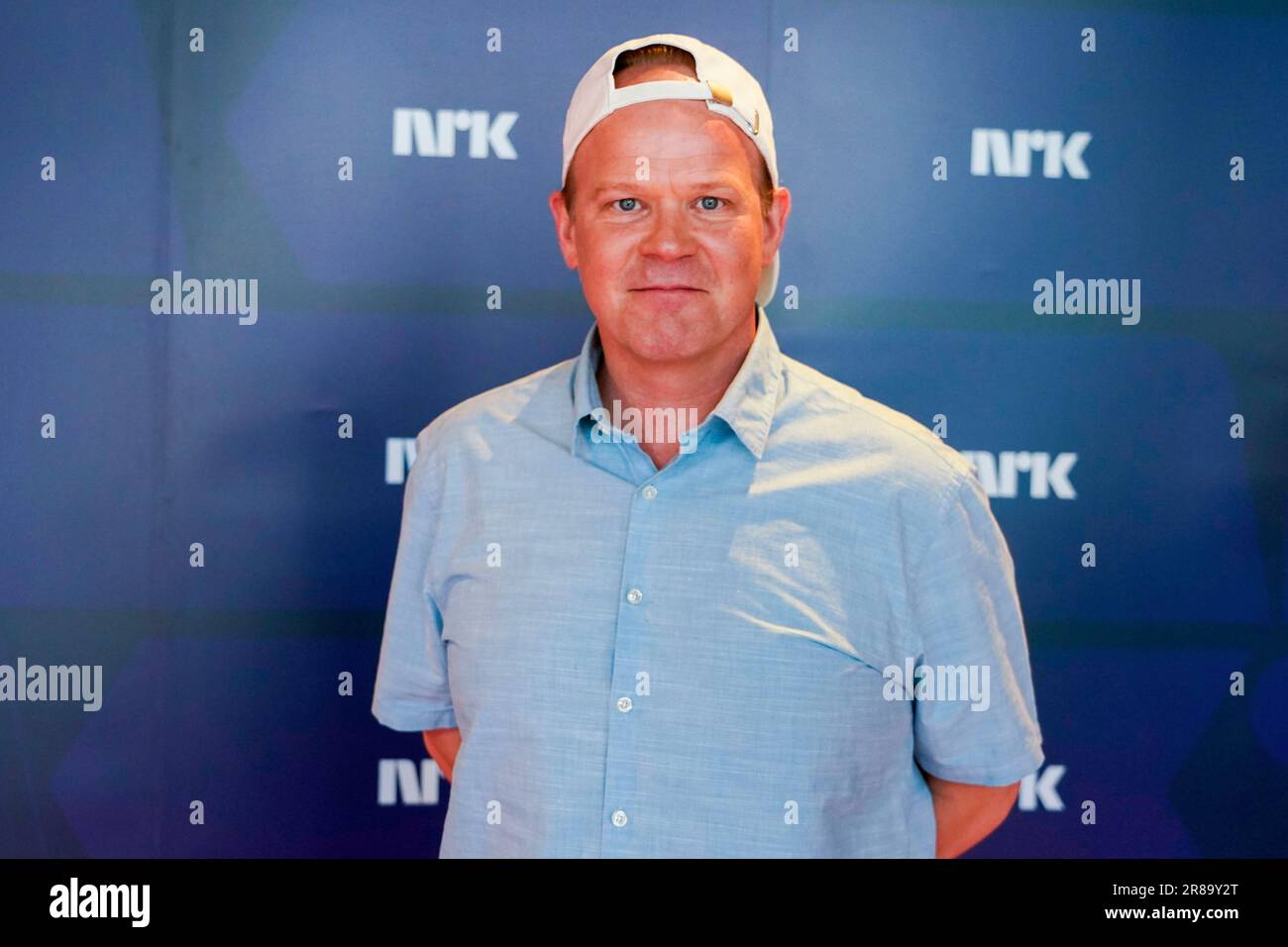 Oslo 20230620.Anders Baasmo Christiansen at the opening of NRK's autumn launch. He plays Prime Minister Odvar Nordli in the new film 'Makta' (The Power). Photo: Terje Pedersen / NTB Stock Photo