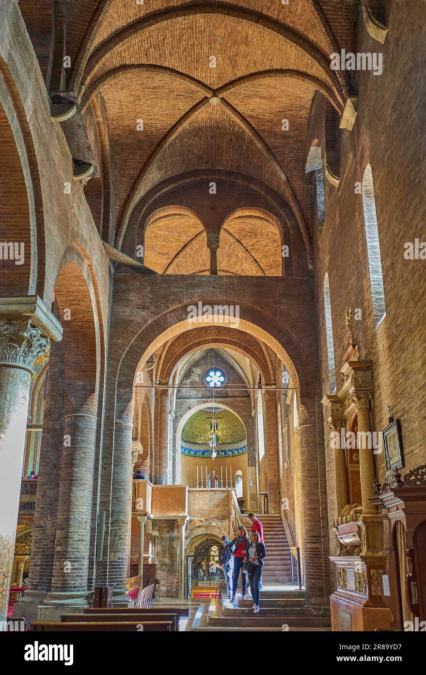 Modena, Italy - March 5, 2019: View of the side nave of the Cathedral Stock Photo