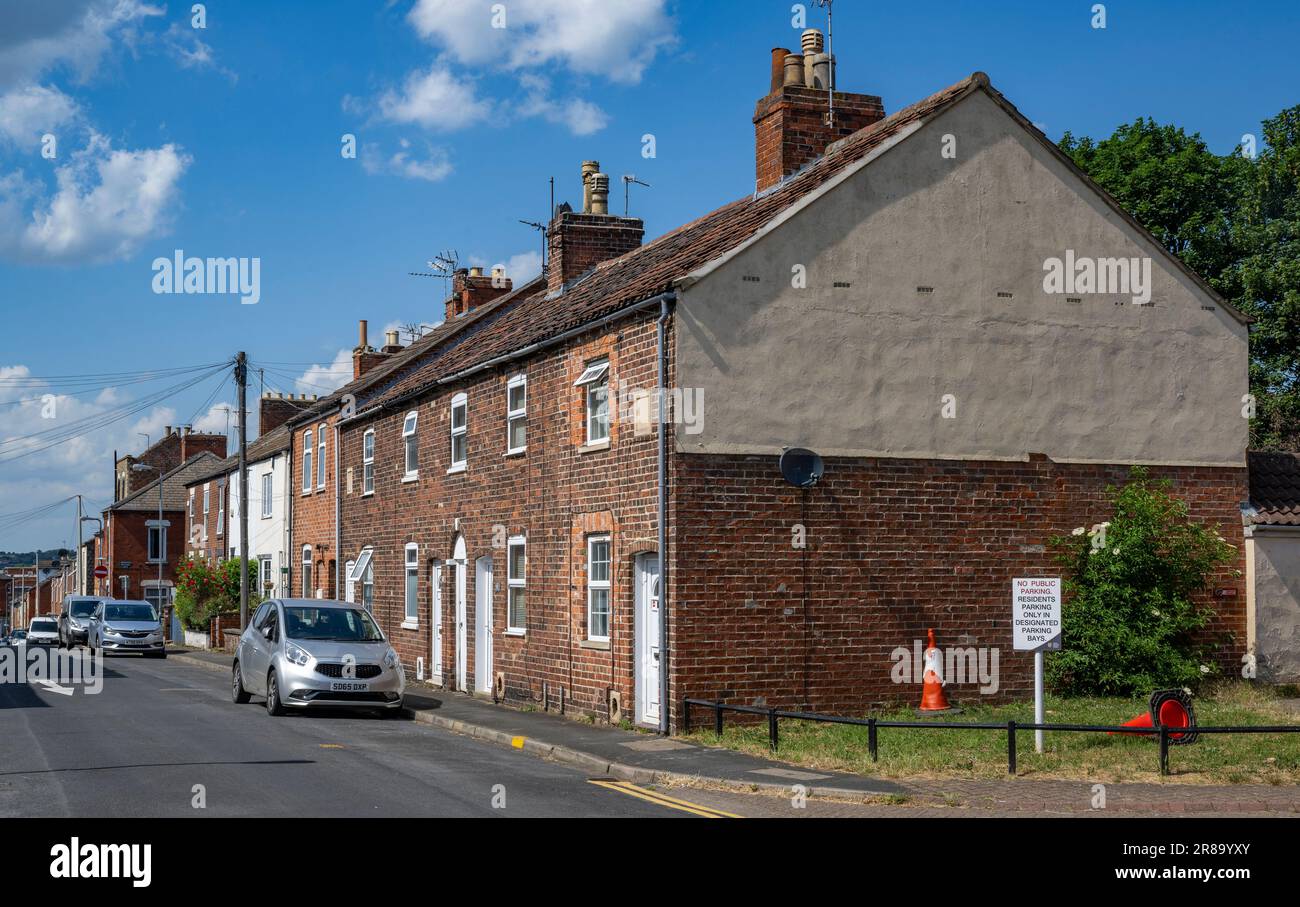 Grantham, Lincolnshire, England, UK. Typical inner city terraced houses