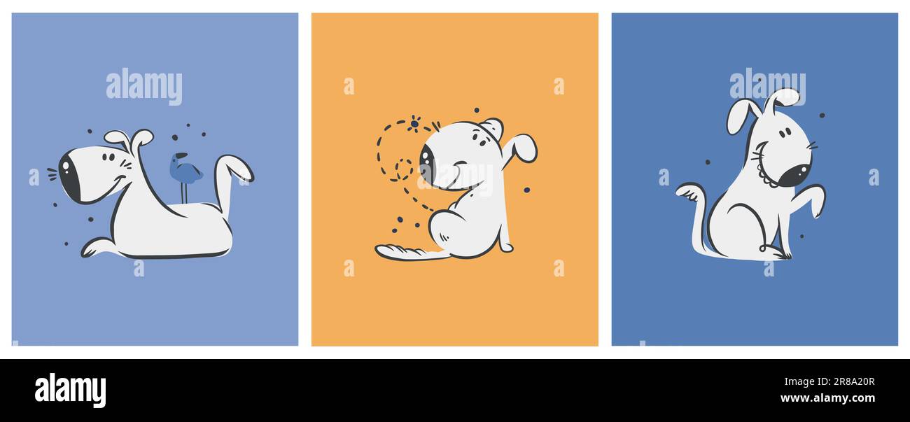 Hand drawing vector abstract cute dog doodle illustration. Cartoon dog ...