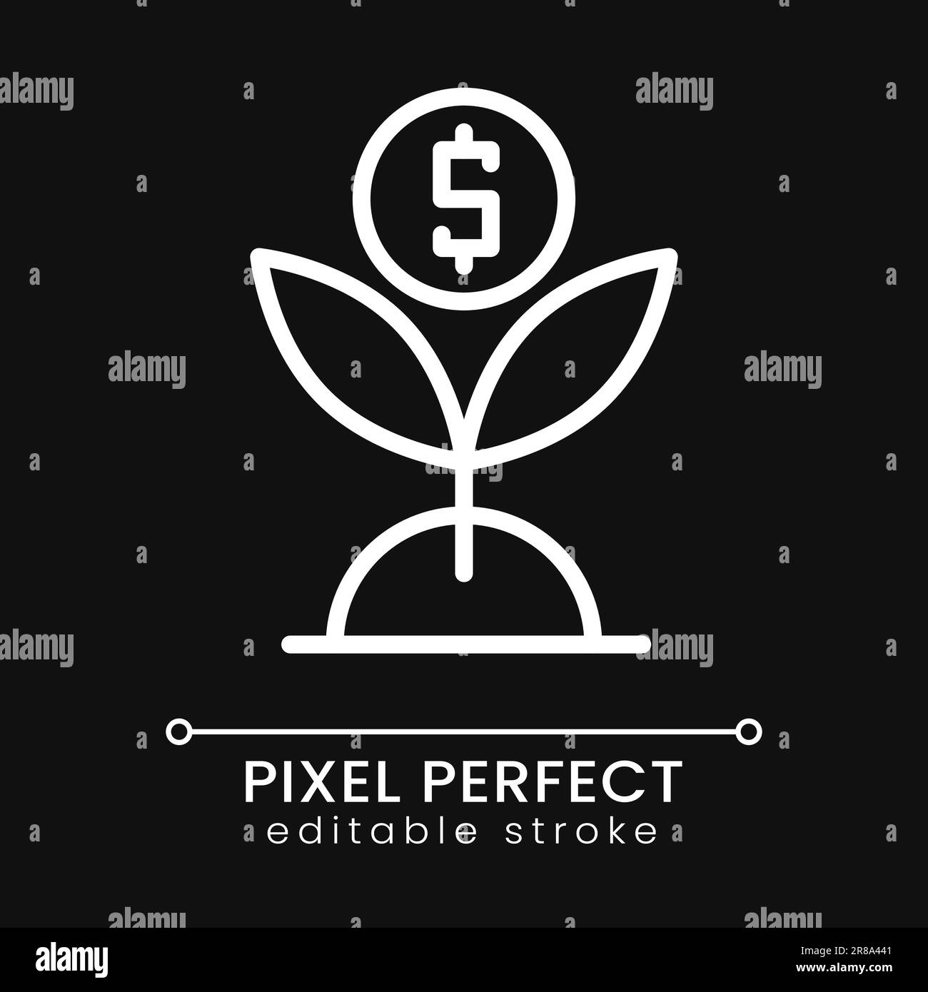 Effective investment pixel perfect white linear icon for dark theme ...