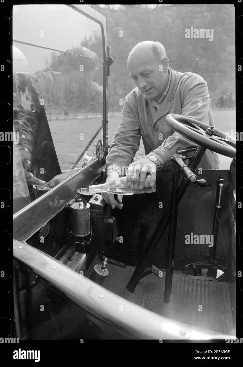 Actual 23-2-1960 : Nice Vintage On Wheels Reidar Frnsdal Is The Happy Owner Of Norways Oldest