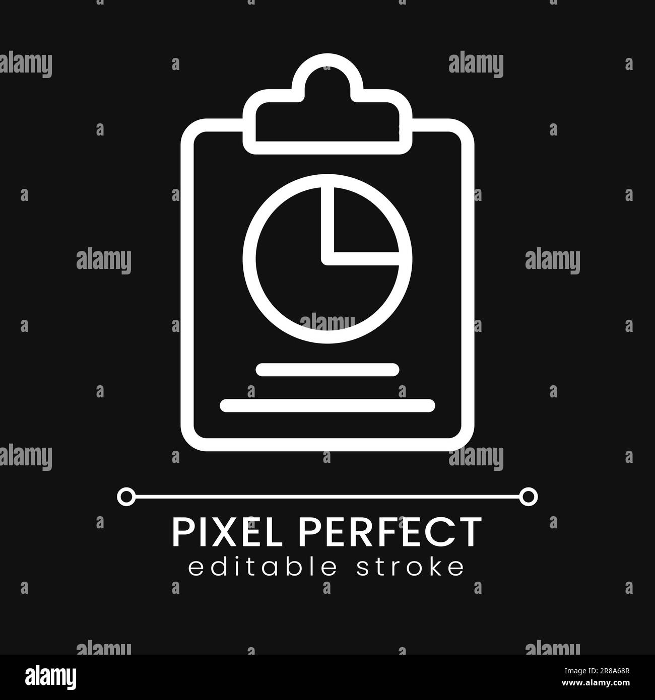 Clipboard And Chart Pixel Perfect White Linear Icon For Dark Theme Stock Vector Image And Art Alamy 5656