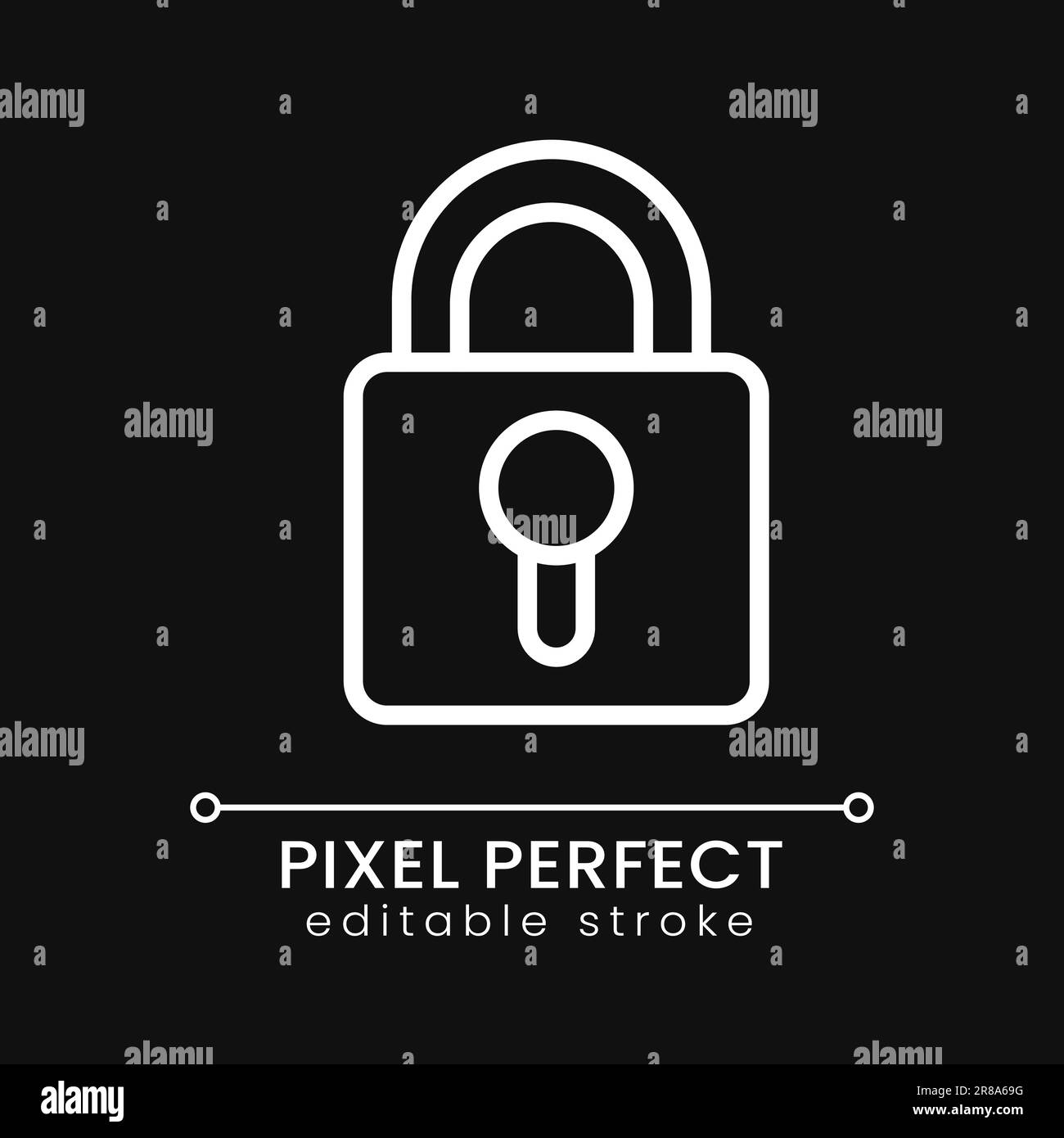 Lock pixel perfect white linear icon for dark theme Stock Vector Image ...