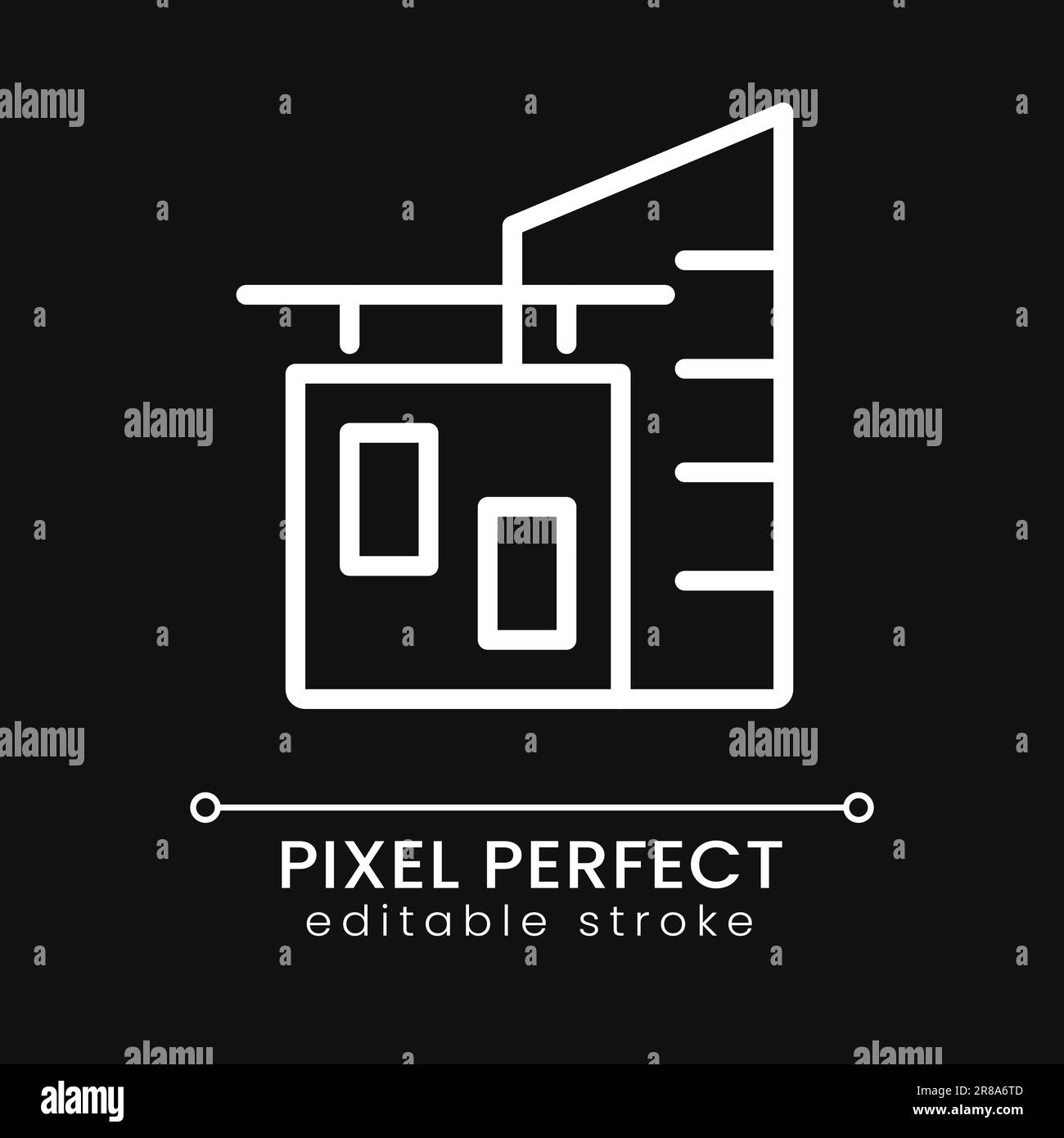 Corporate building pixel perfect white linear icon for dark theme Stock ...