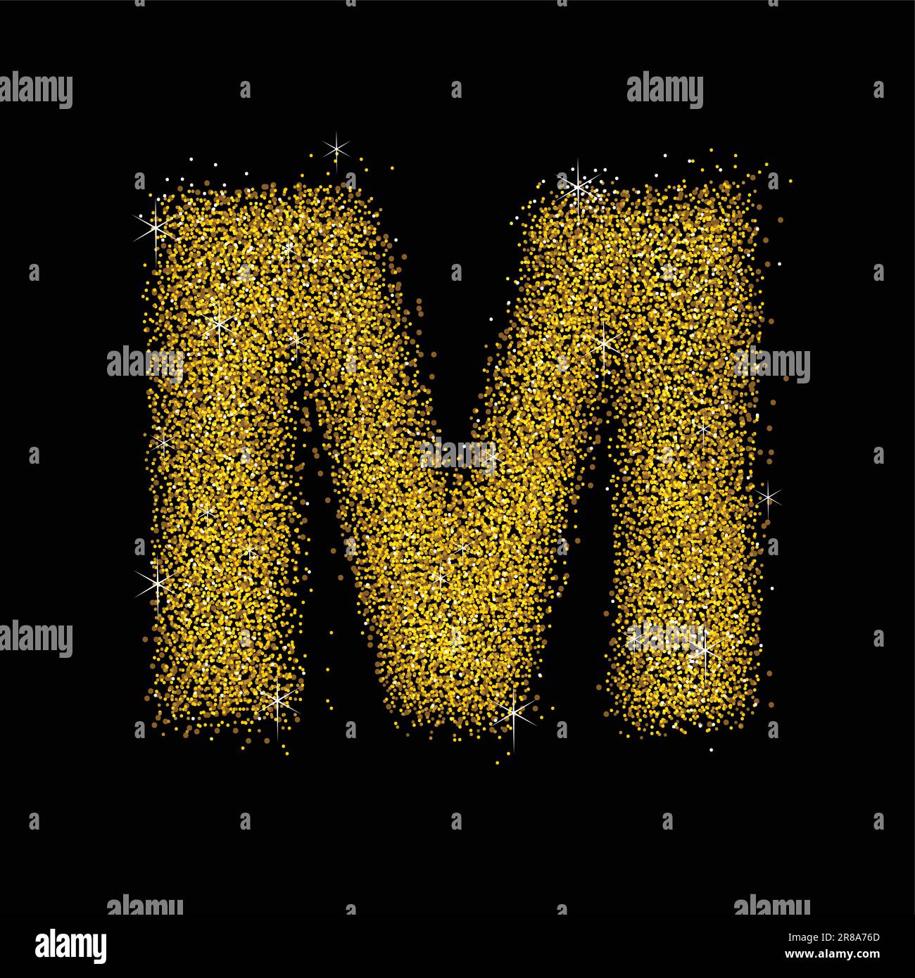 Gold dust font type letter M Stock Vector Image & Art - Alamy