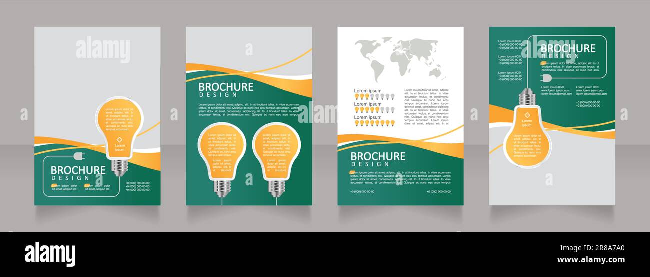 Energy consumption reducing ways blank brochure design Stock Vector ...