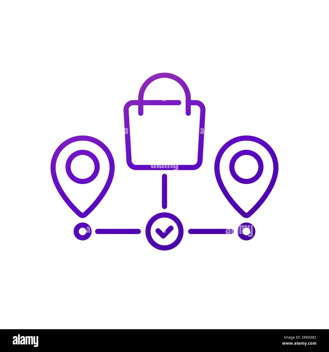 grocery delivery icon with a shopping bag, vector Stock Vector Image ...