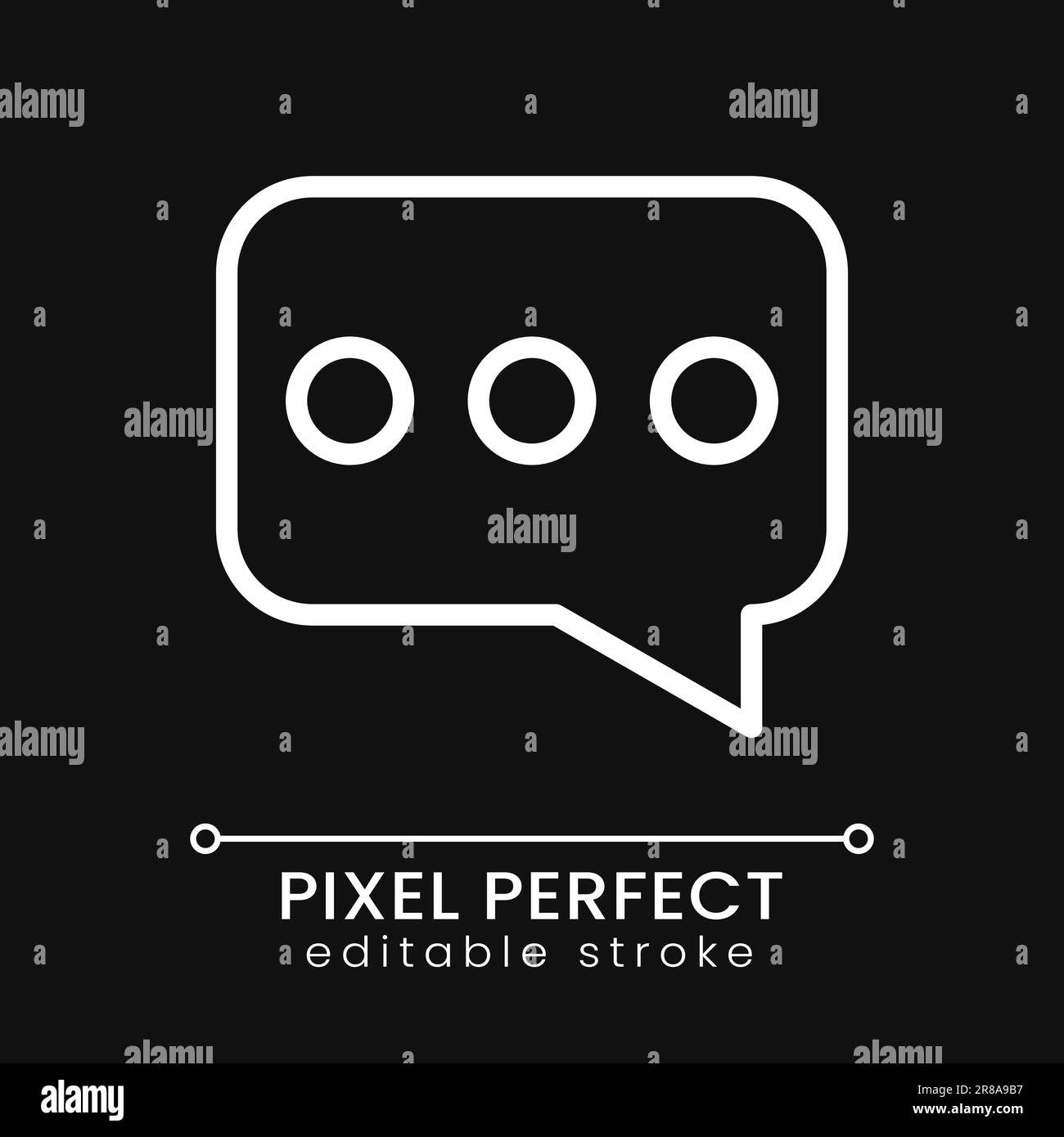 Speech balloon pixel perfect white linear icon for dark theme Stock ...
