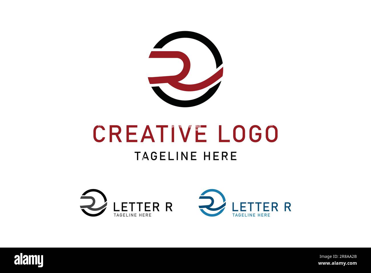 Letter R logo design. Initial R in circle. Monogram design style ...