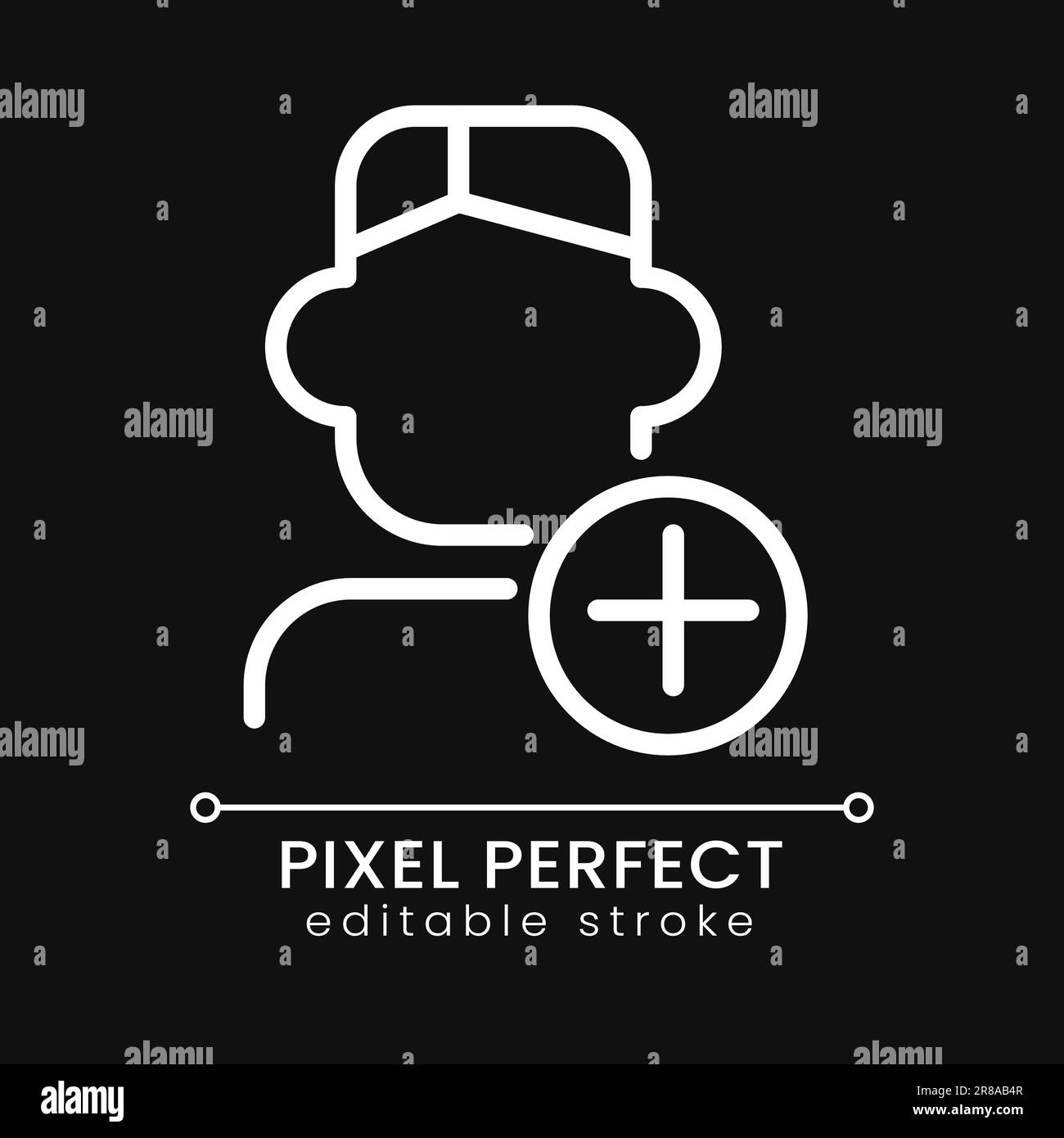 Recruitment pixel perfect white linear icon for dark theme Stock Vector ...