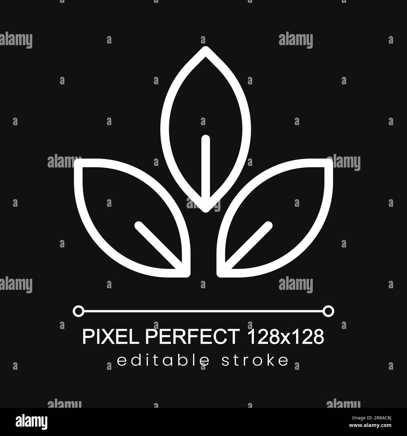 Organic plants pixel perfect white linear icon for dark theme Stock ...