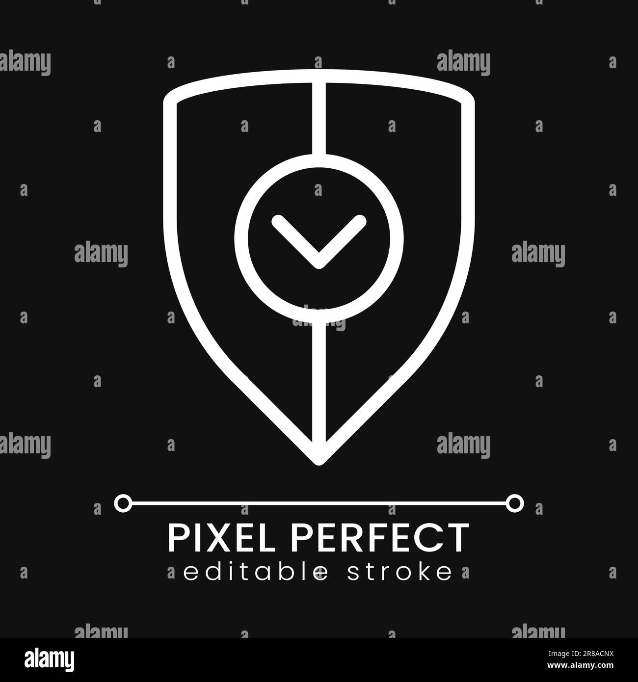 Business security pixel perfect white linear icon for dark theme Stock ...