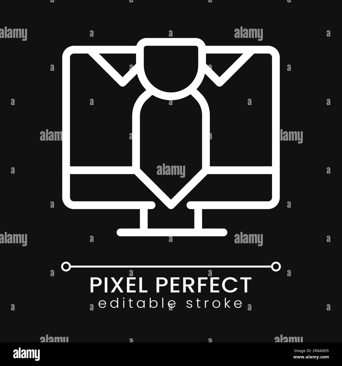 Business online pixel perfect white linear icon for dark theme Stock ...