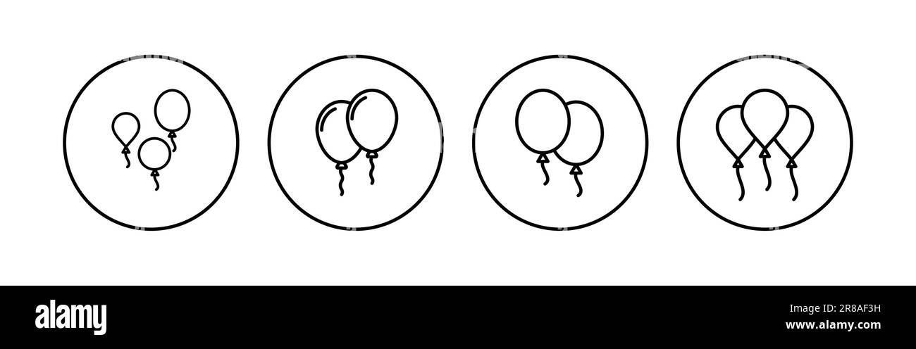 Balloon icon set. party balloon icon decoration birthday vector ...