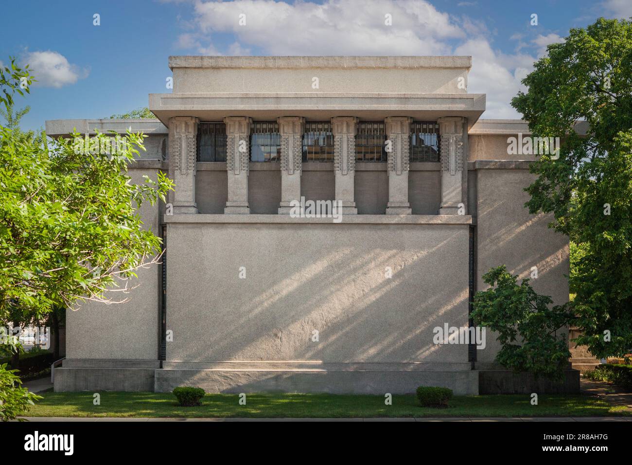 Unity Temple, seminal influential design, architect Frank Lloyd Wright, 1905, Oak Park, Illinois, suburb of Chicago. Stock Photo