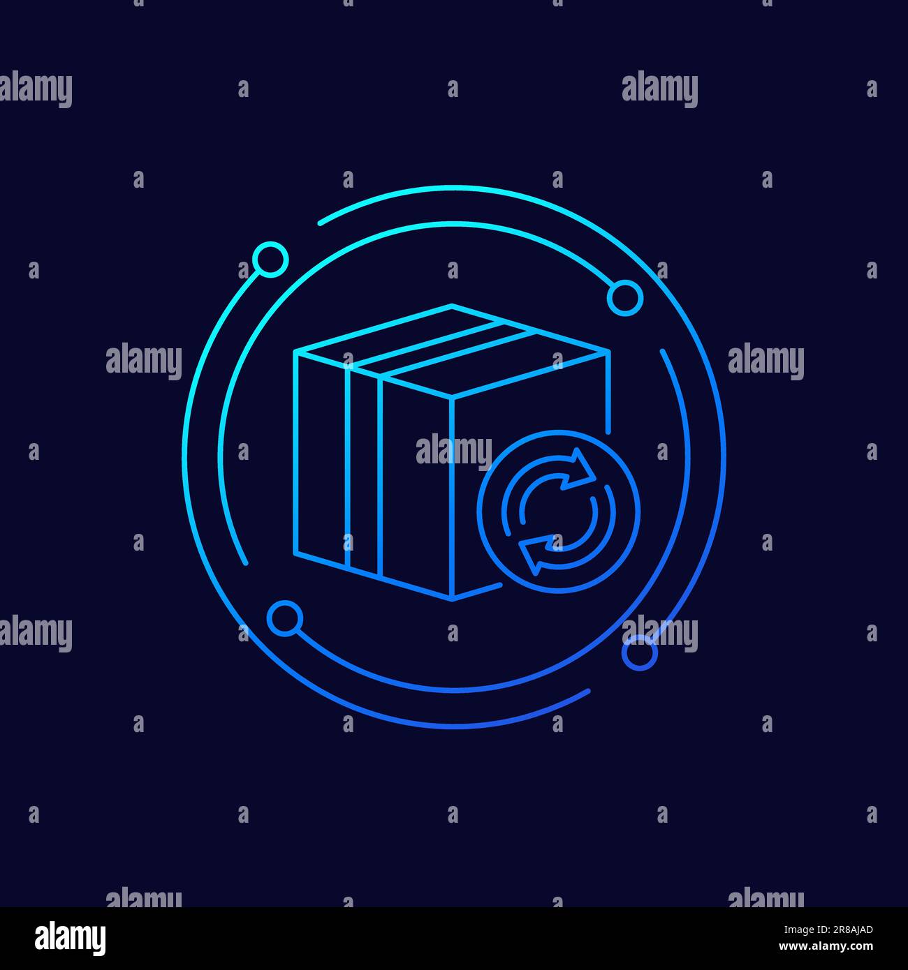 parcel return icon with a box, linear design Stock Vector Image & Art ...