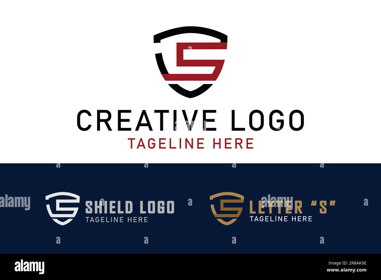 letter S logo in shield. monogram design style. Simple vector design editable Stock Vector