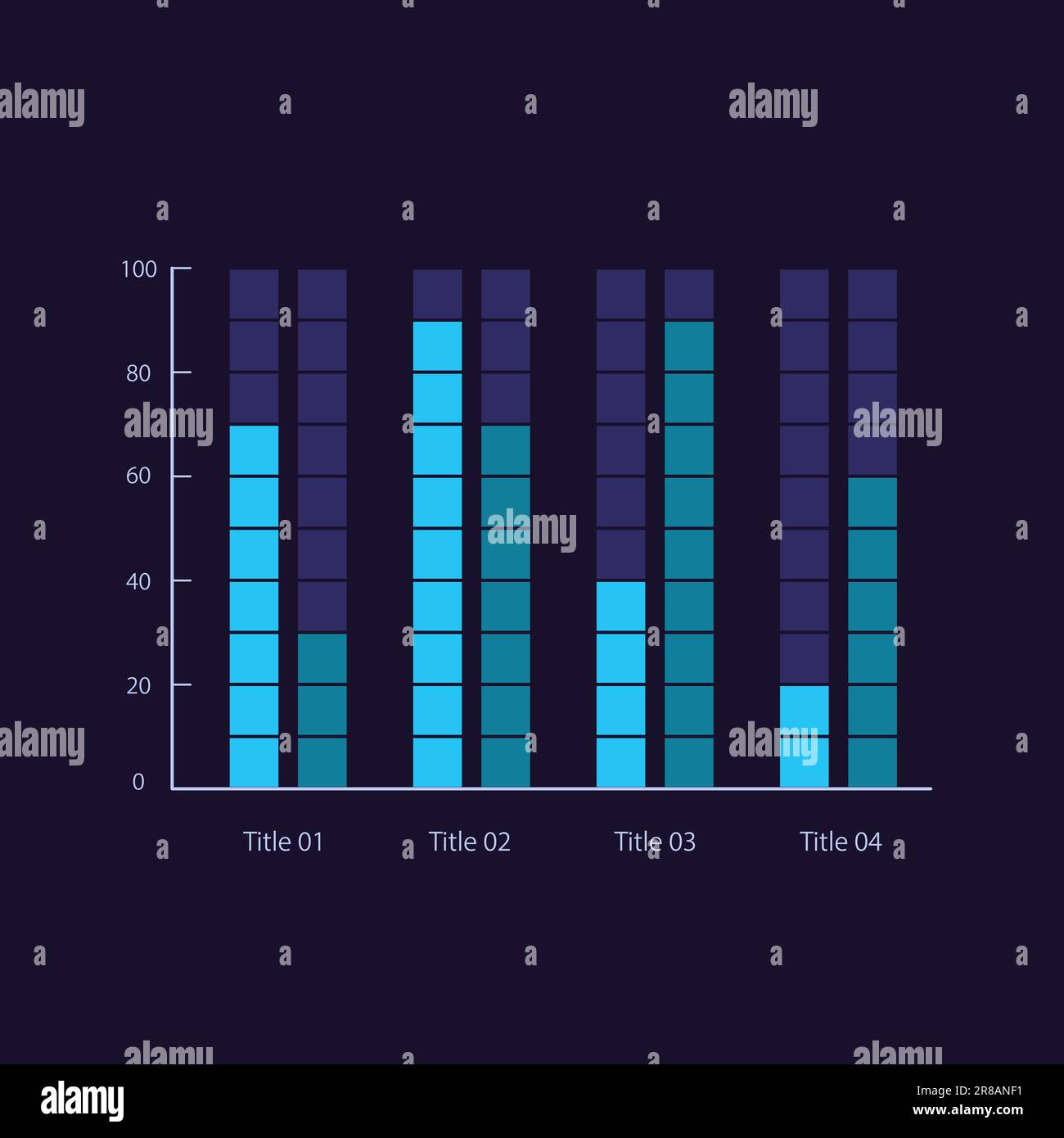 Grouped infographic chart design template for dark theme Stock Vector ...