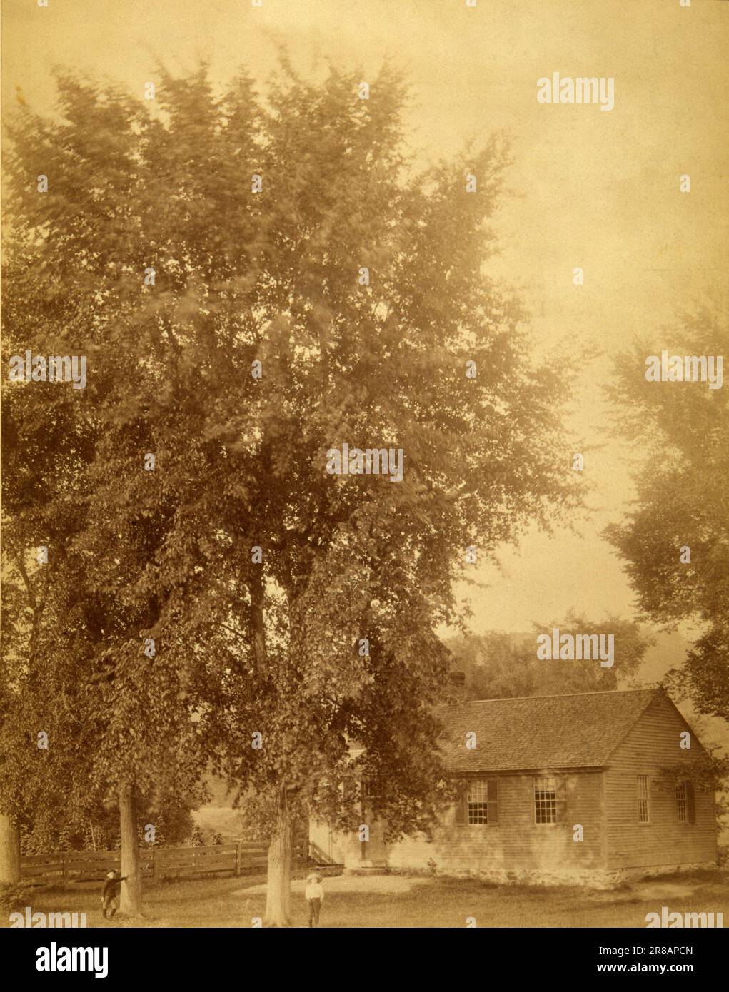 Village Schoolhouse, from the album Views of Charlestown, New Hampshire 1888 by Gotthelf Pach, active 1880s Stock Photo