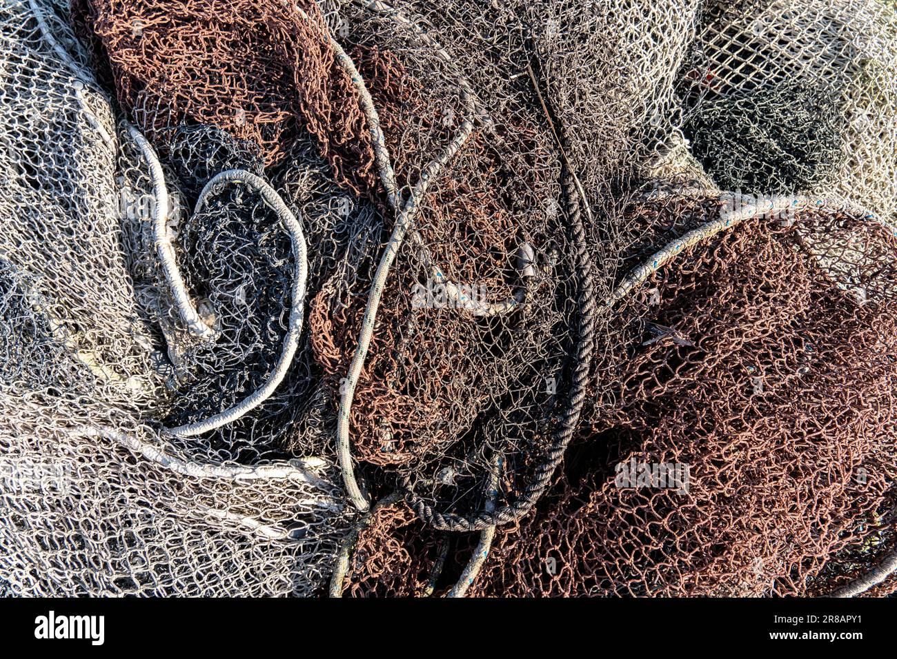 fishing nets for background use Stock Photo - Alamy