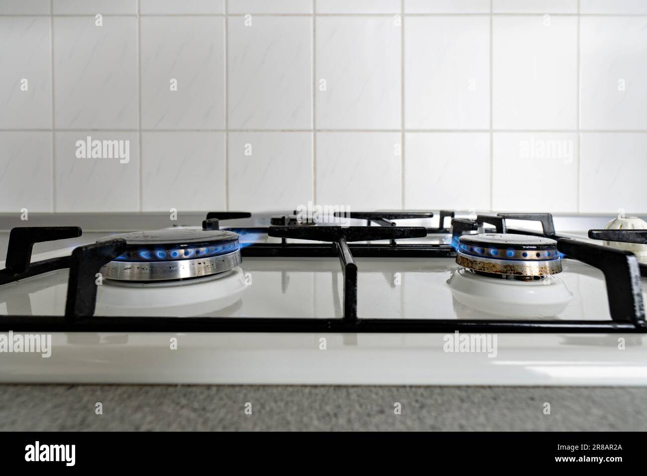 flame of a gas stove Stock Photo Alamy