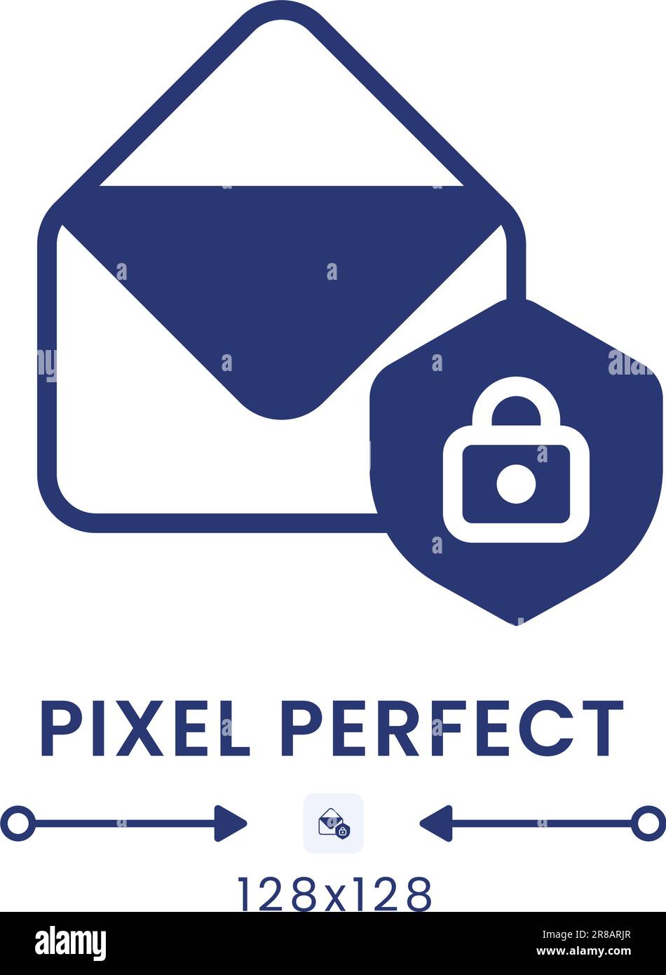 Email security black solid desktop icon Stock Vector