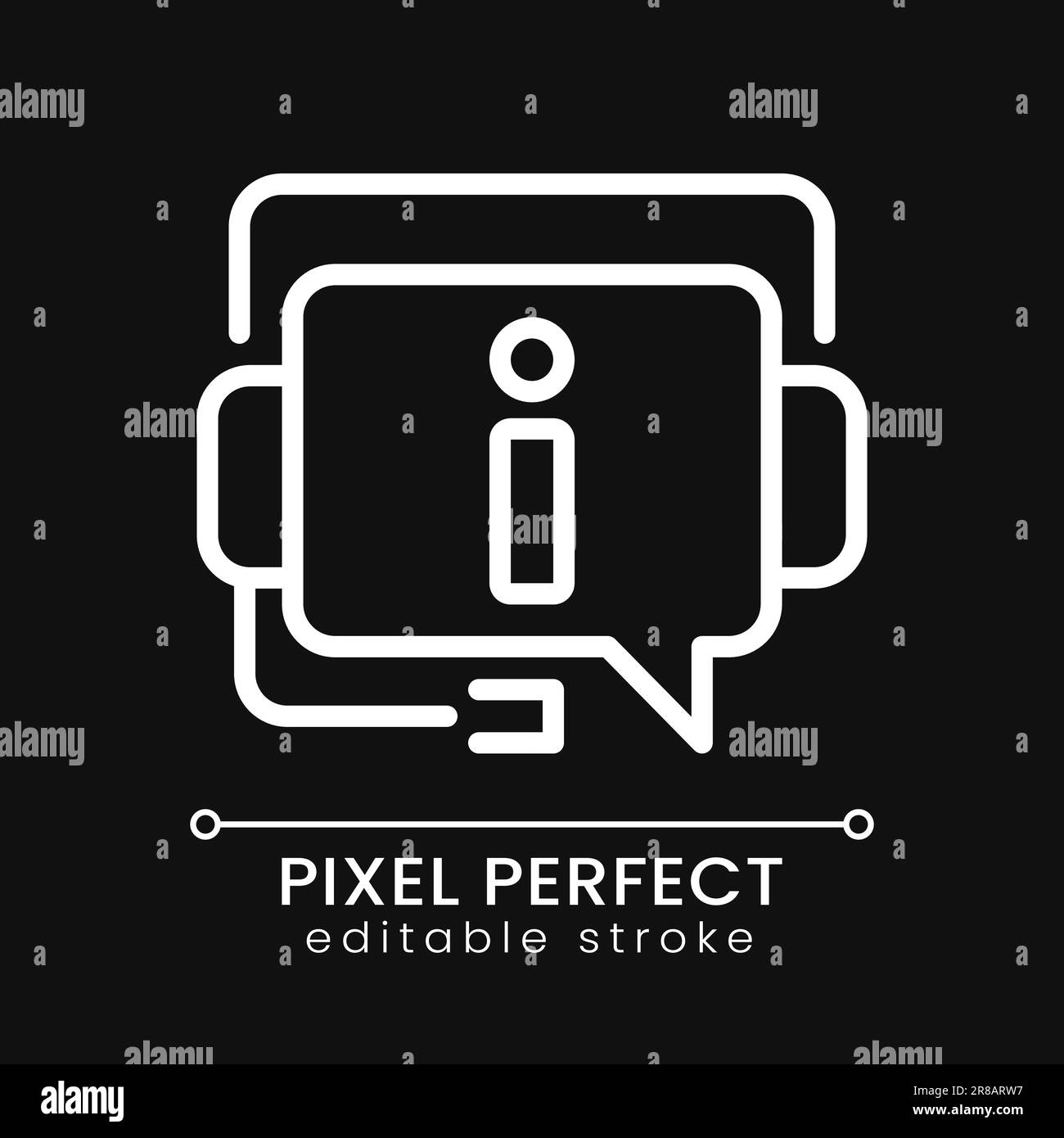 Customer support pixel perfect white linear icon for dark theme Stock ...