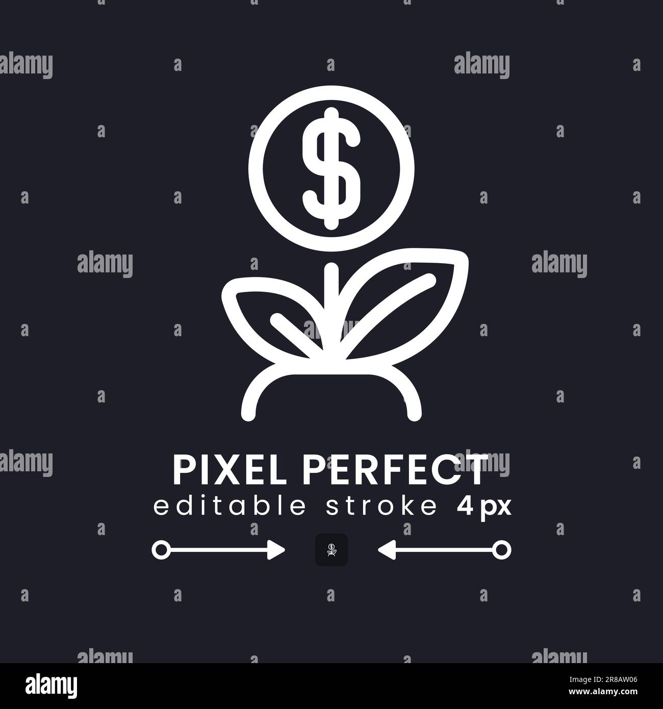 Financial growth white linear desktop icon on black Stock Vector Image ...