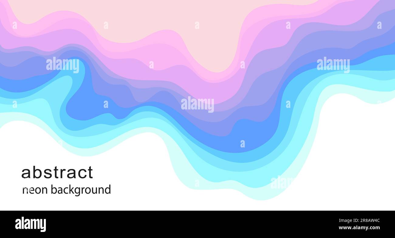 Abstract neon background. Vector template in a paper cut style Stock ...