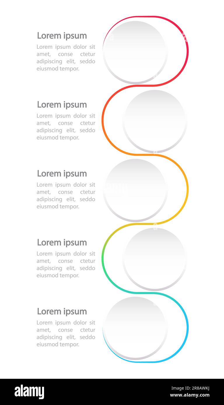 Neumorphic wavy gradient infographic chart design template Stock Vector