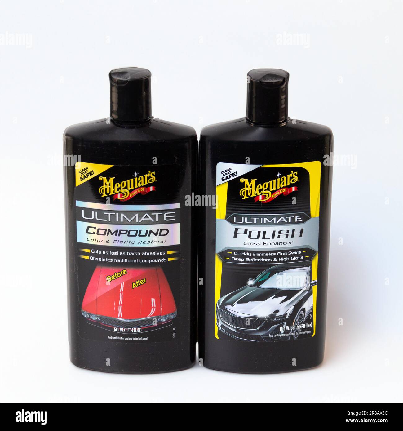 ST. PAUL, MN, USA - MAY 23, 2023: Meguiar's Ultimate Polish Gloss Enhancer  container and Rubbing Compound Stock Photo - Alamy