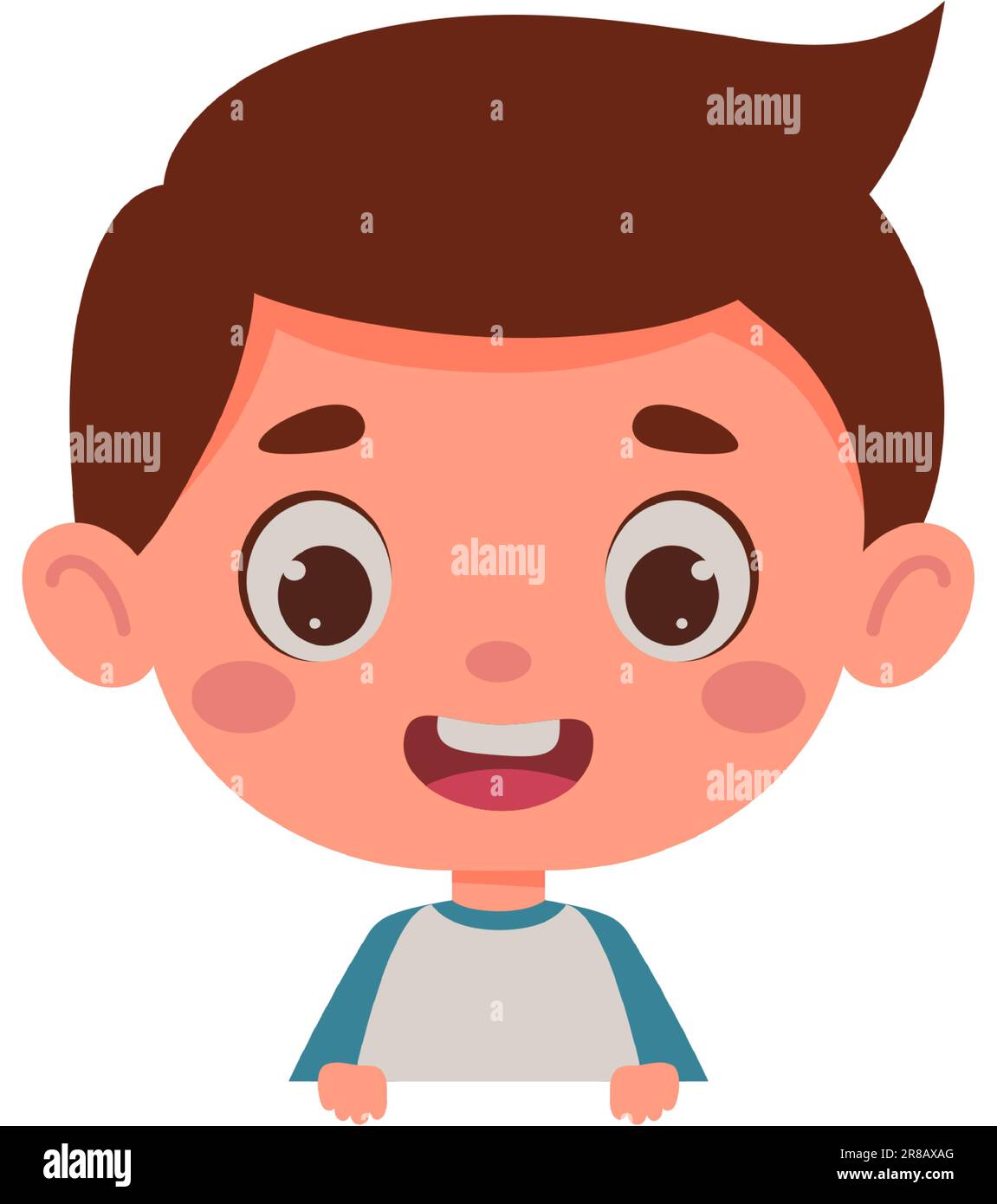 Cute little kid boy. Template for children design. Cartoon schoolboy