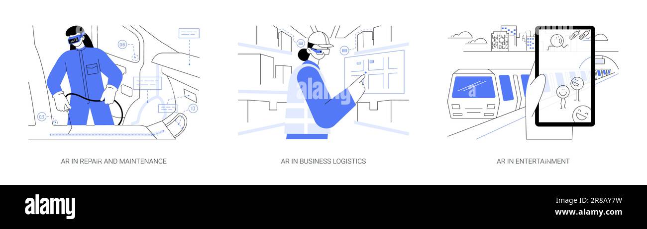 Augmented reality abstract concept vector illustrations Stock Vector ...