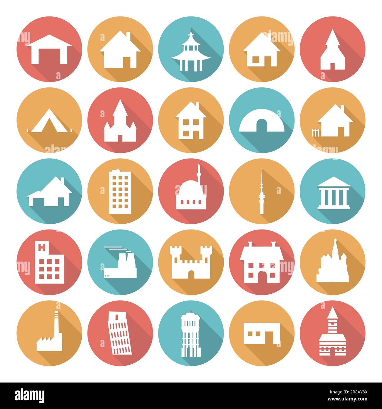 Buildings icon set web hi-res stock photography and images - Alamy