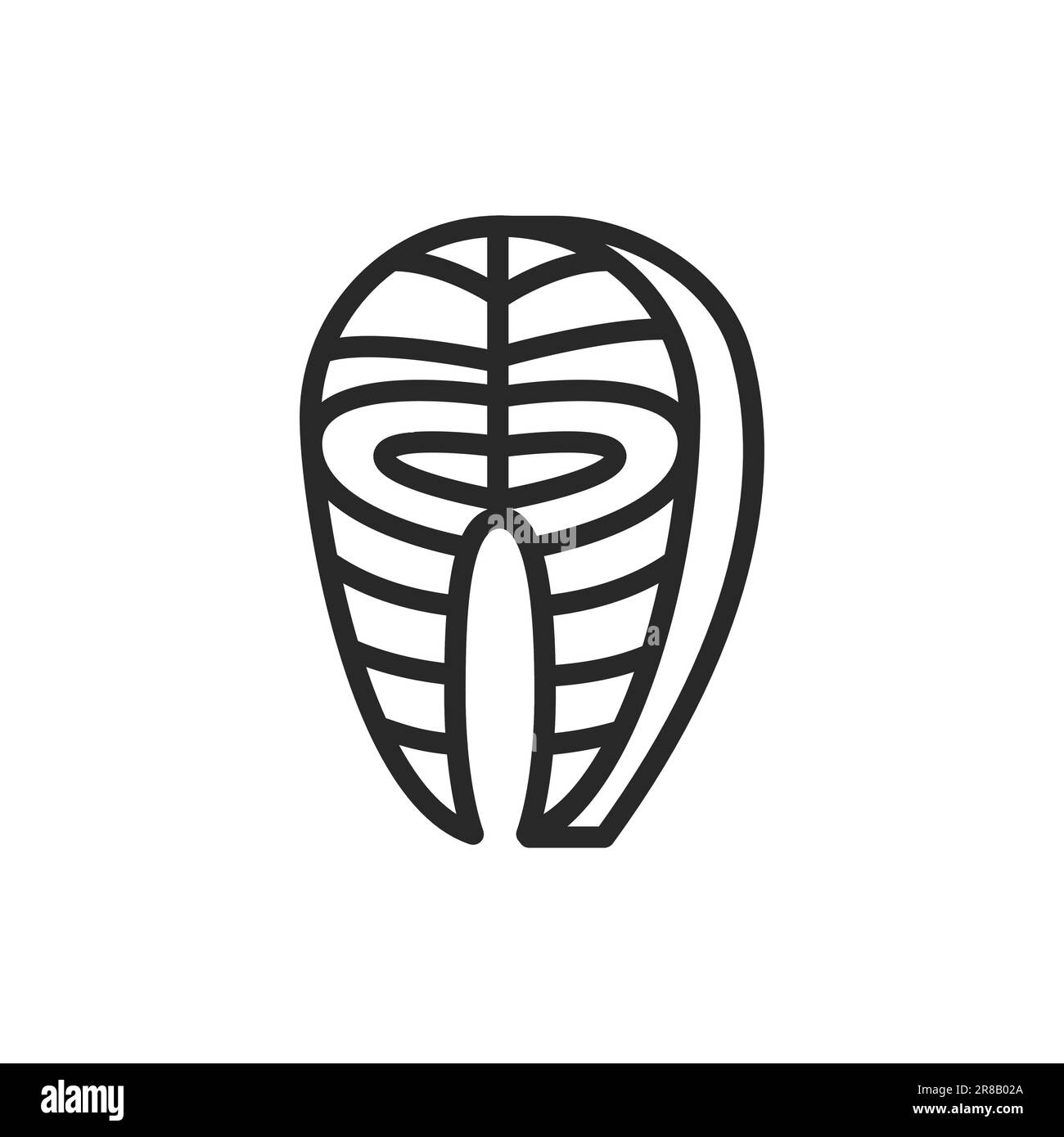 Salmon or trout steak color line icon. Pictogram for web page, mobile ...