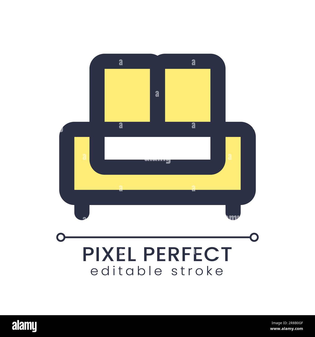 Sofa pixel perfect RGB color ui icon Stock Vector