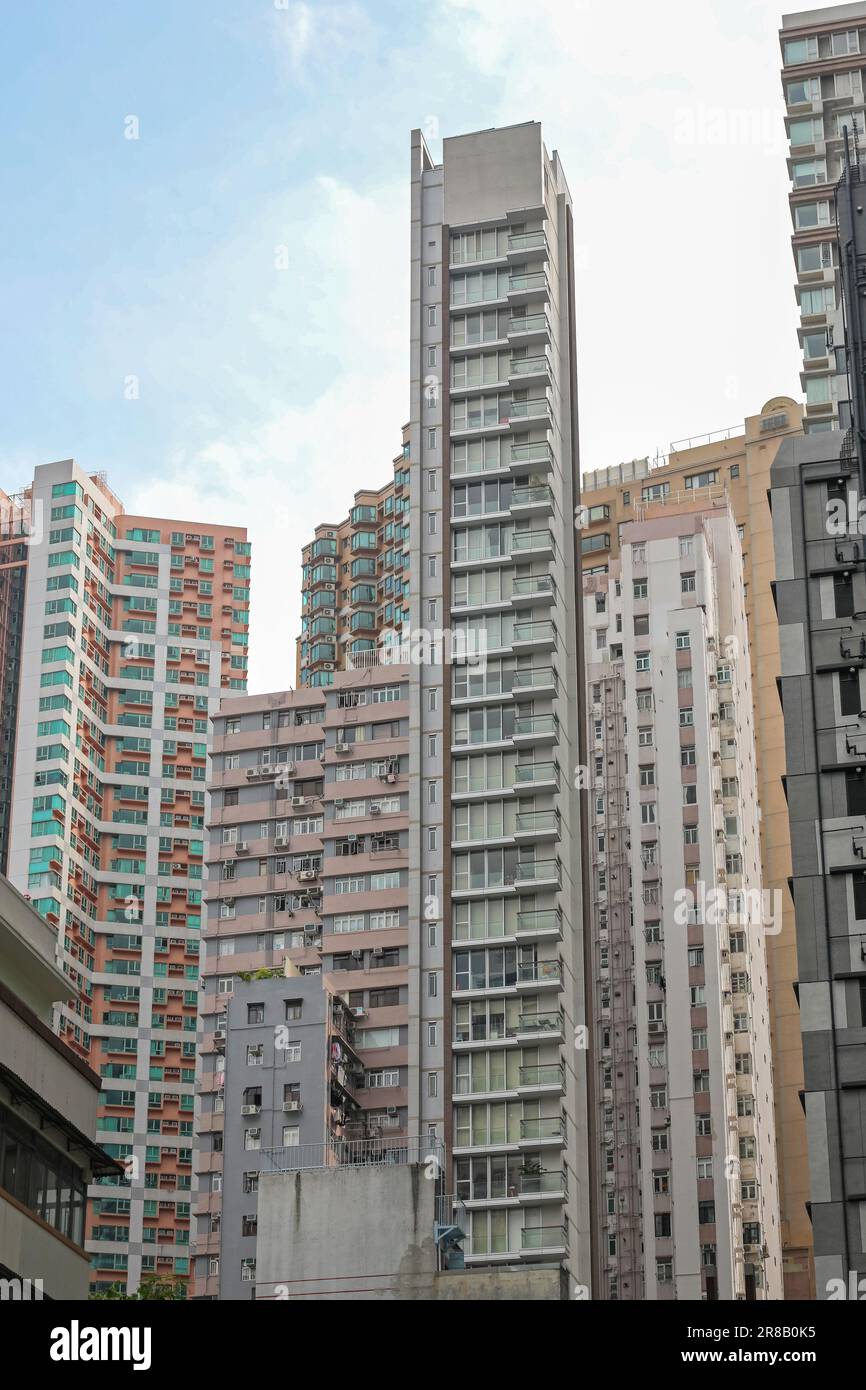 View of Many Tall Residential Skyscrapers Buildings in Hong Kong Stock Photo ...
