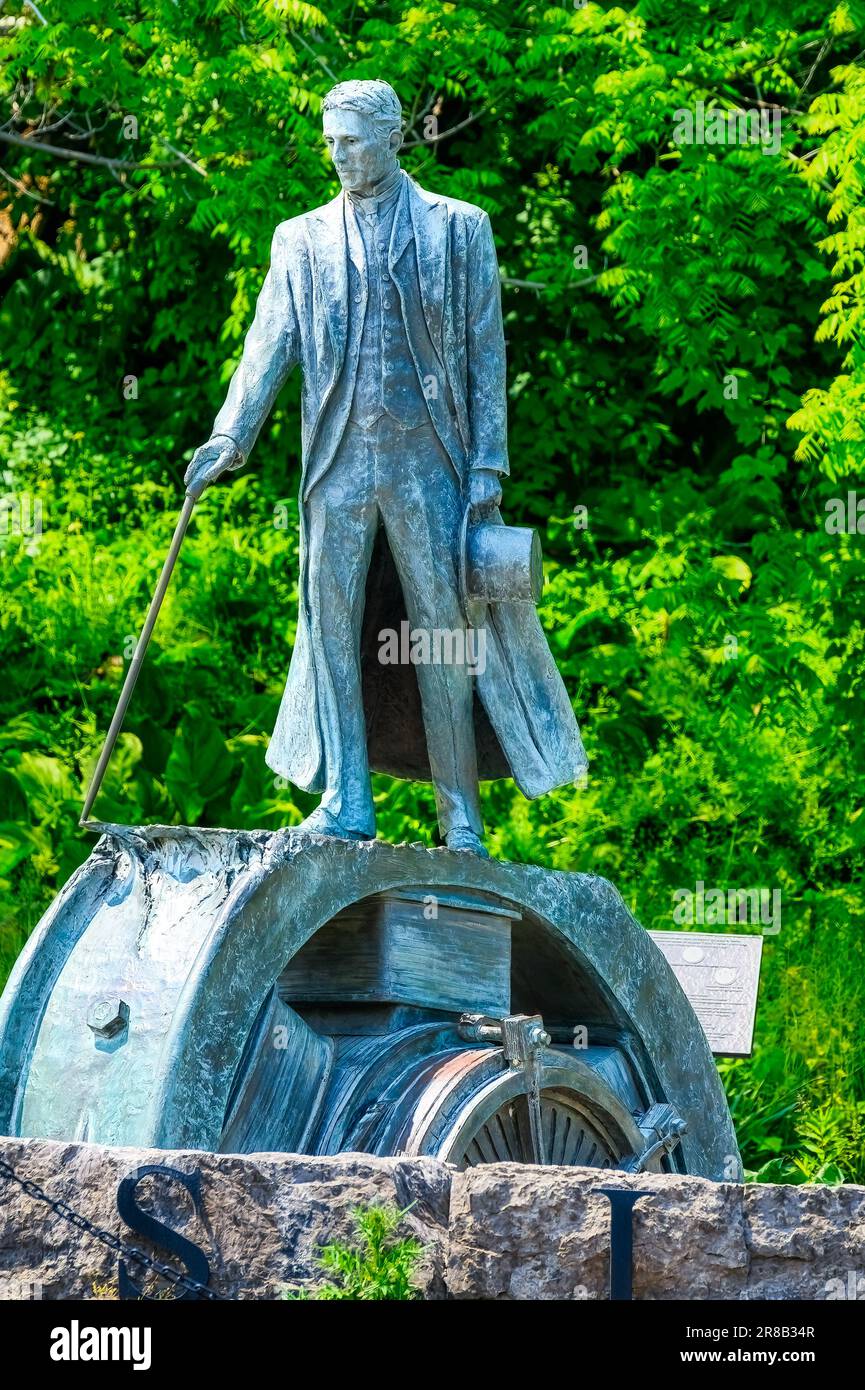 Statue of Nicola Tesla, Niagara Falls, Canada Stock Photo