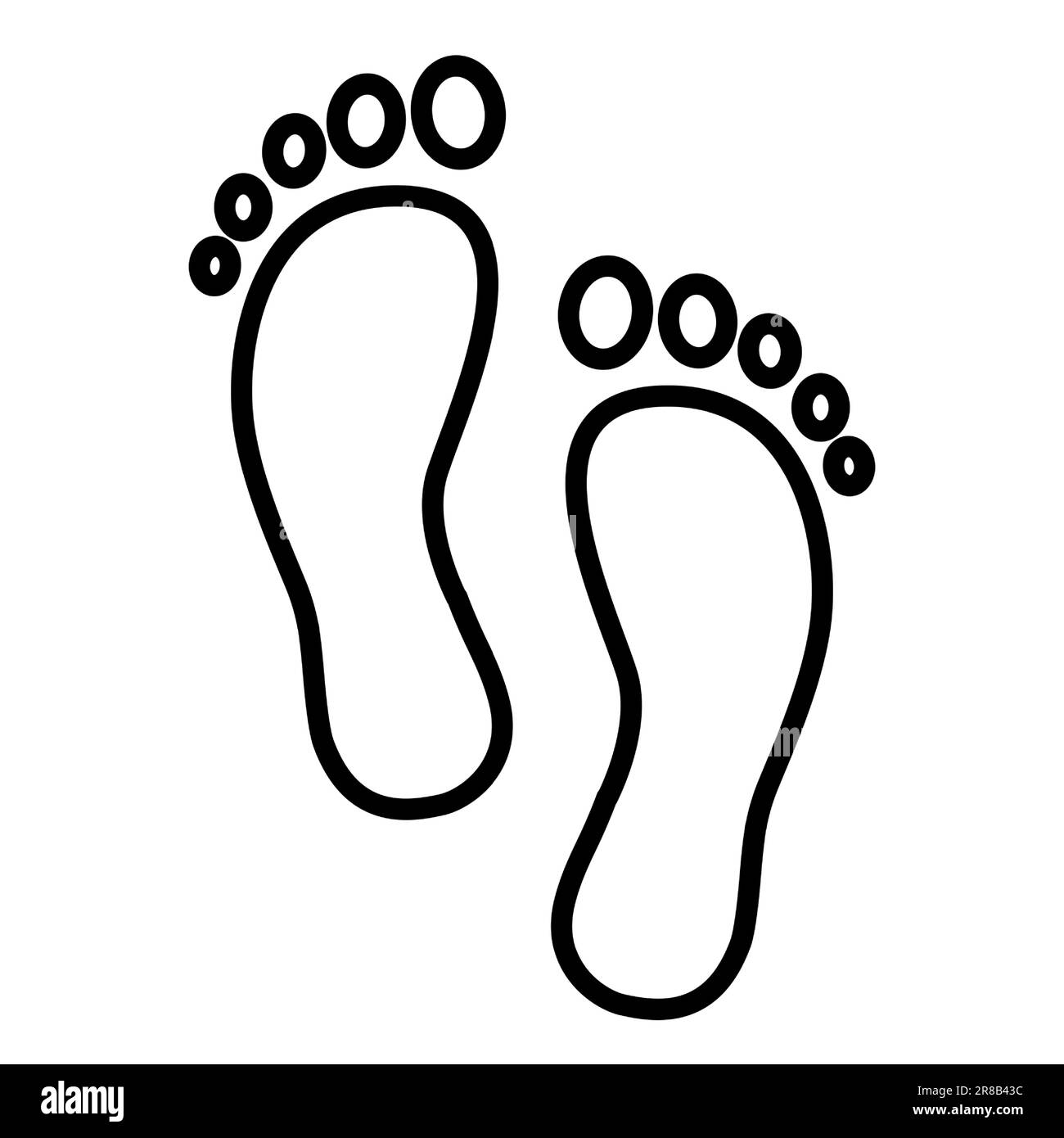 line footprint icon vector footwears flat style black silhouettes ...