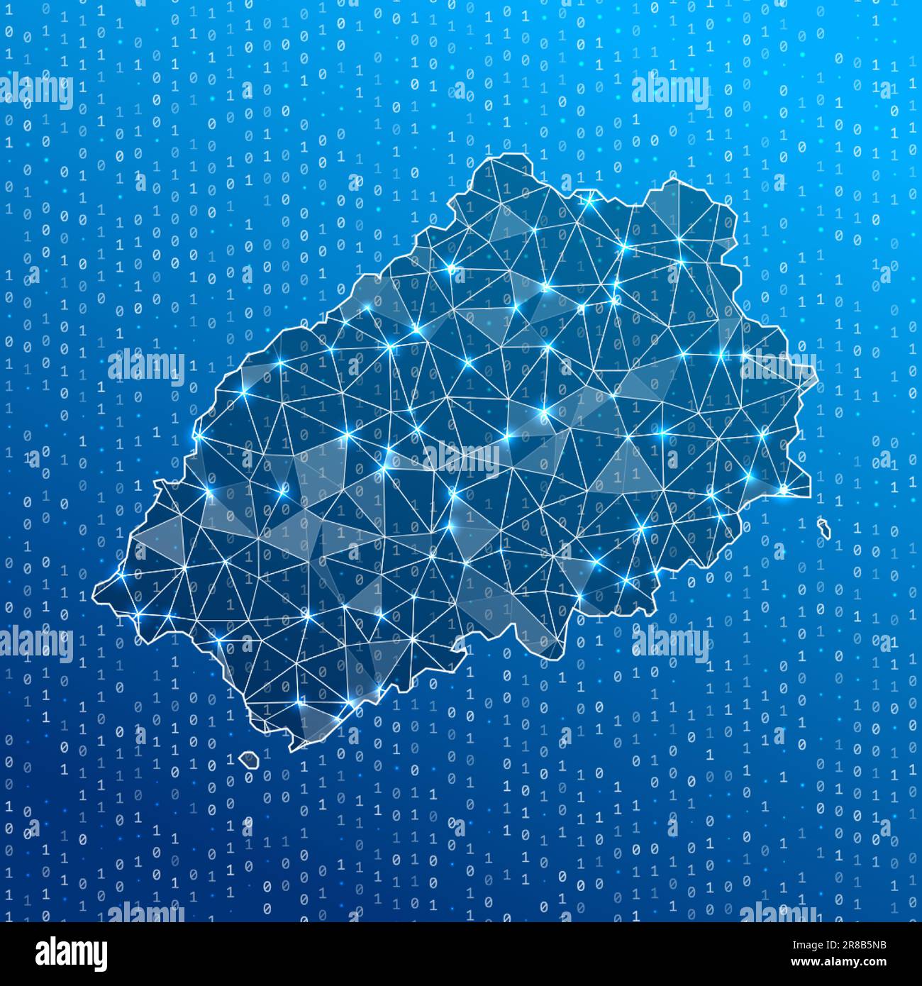 Network map of Saint Helena. Island digital connections map. Technology