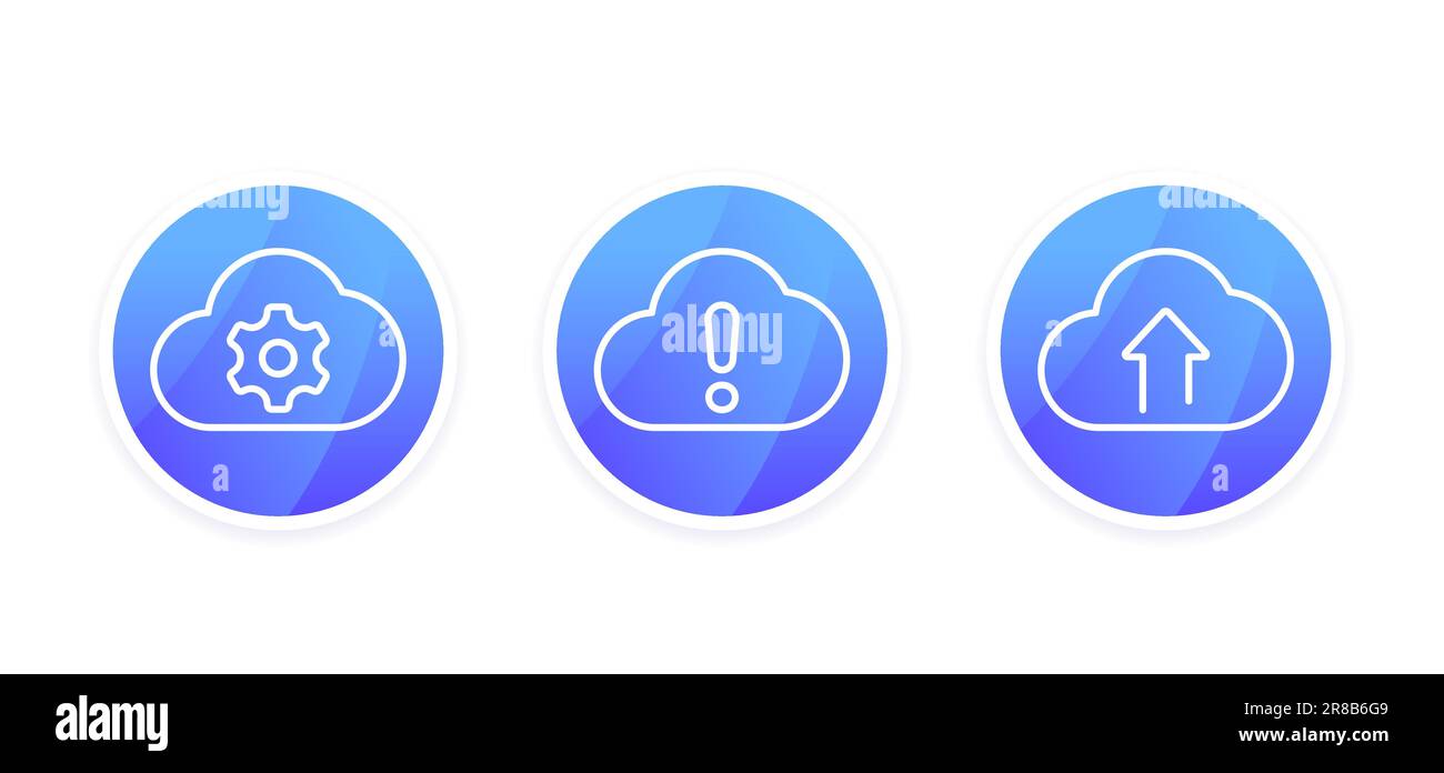 upload error, cloud computing line icons, vector Stock Vector