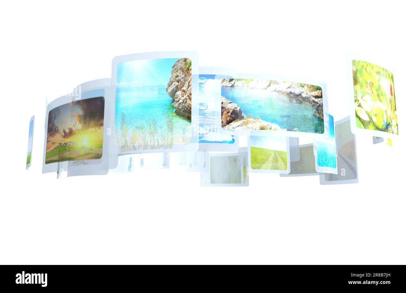 Isolated 3d rendering of futuristic multi screen vision Stock Photo - Alamy