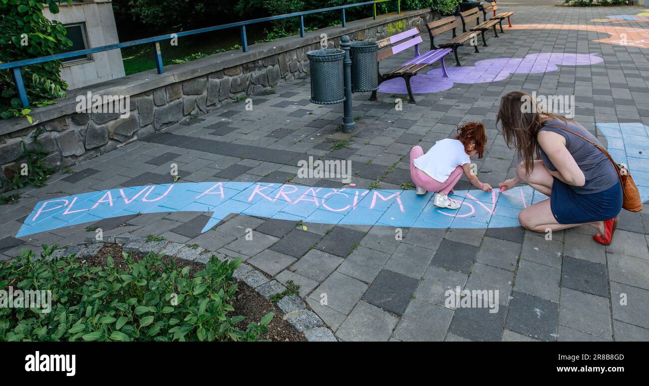 Brno, Czech Republic. 20th June, 2023. The artwork entitled I see a lot