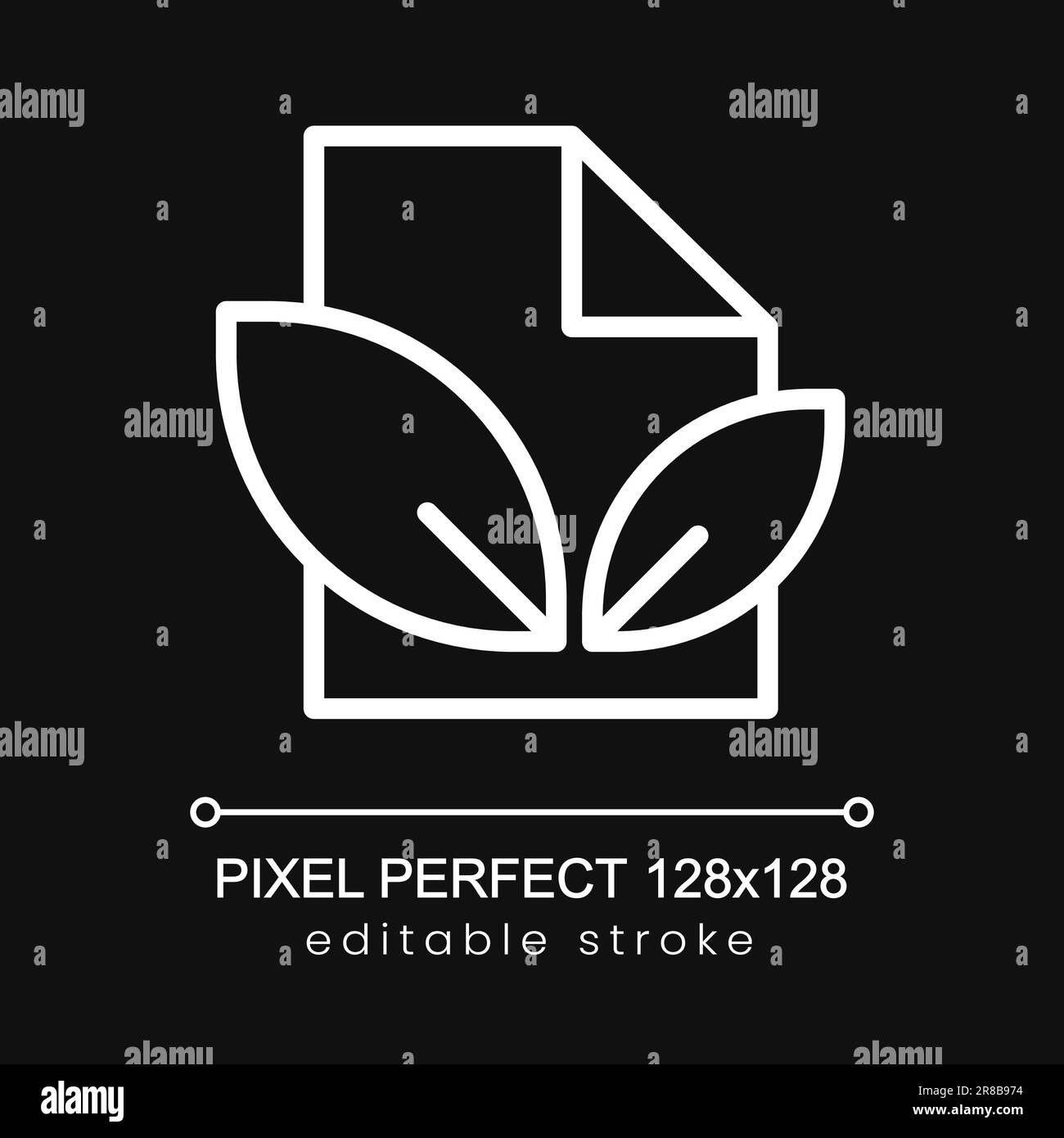 Paper recycling pixel perfect white linear icon for dark theme Stock Vector