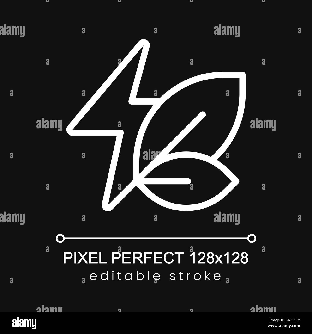 Electric energy pixel perfect white linear icon for dark theme Stock ...