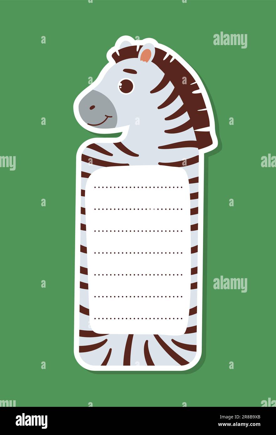 Zebra bookmark concept Stock Vector