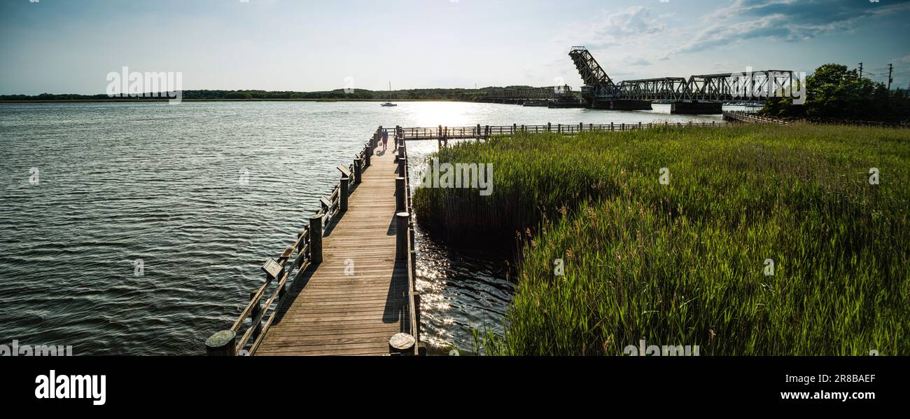 Ferry Landing State Park Fishing Pier & Amtrak Old Saybrook Old Lyme Bridge Old Lyme