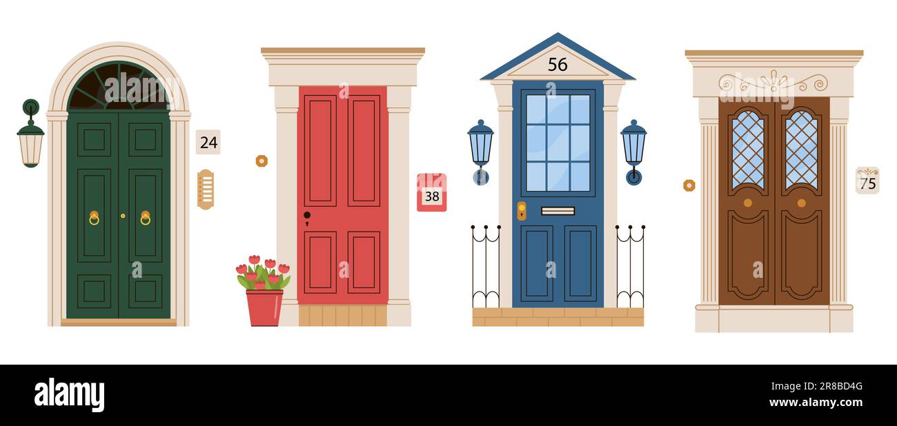 Set of doors vector concept Stock Vector